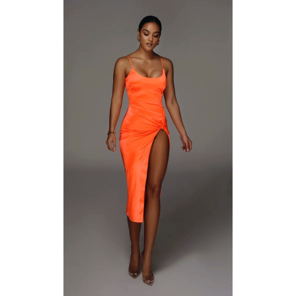 Orange Satin JLUXLABEL Dress